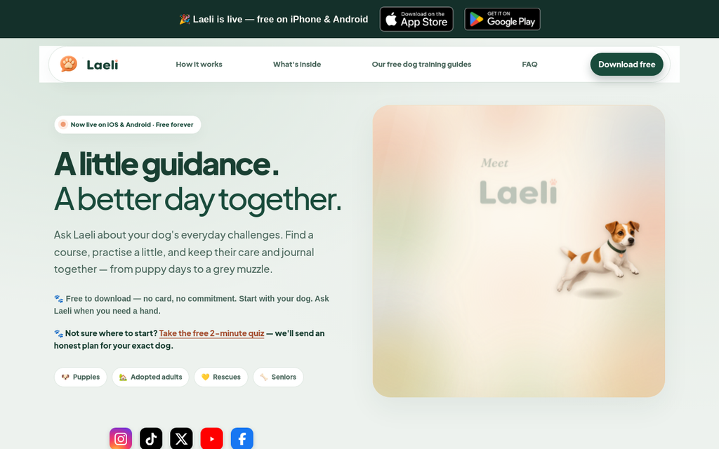 Homepage of laeli.app, captured Aug 31, 2026